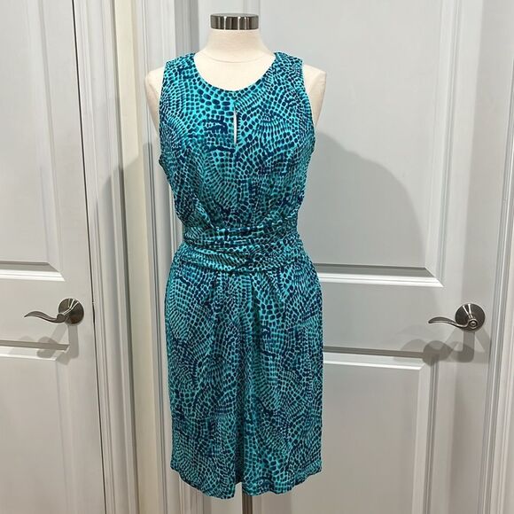 New! Banana Republic Issa London Sleeveless Dress Blue Size 12 - Picture 3 of 10
